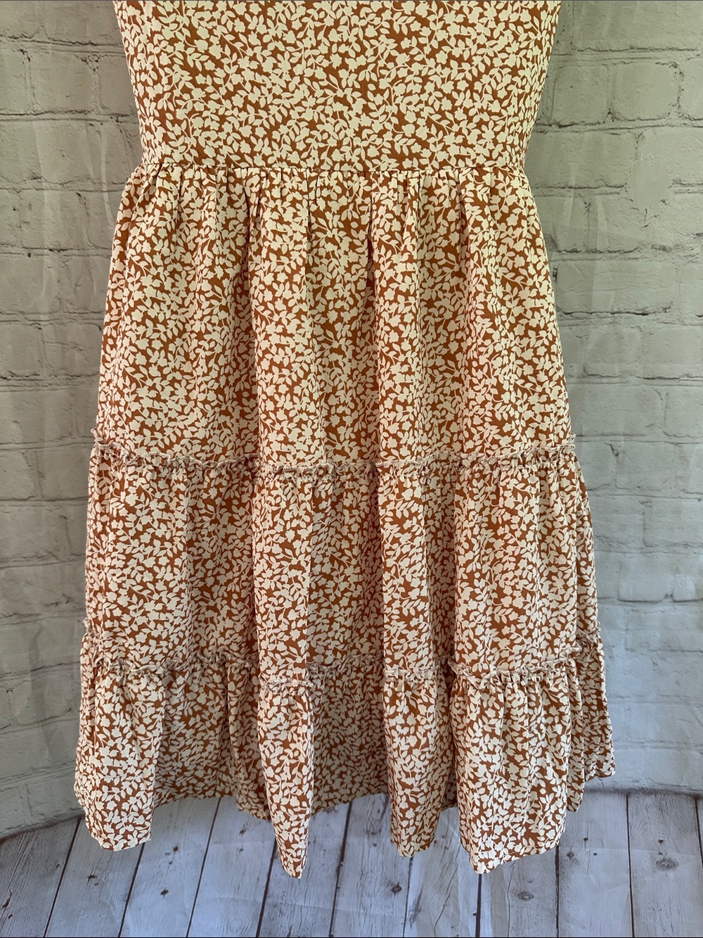 Petal & Pup Rust and White Floral Mini Dress - Picture 8 of 11